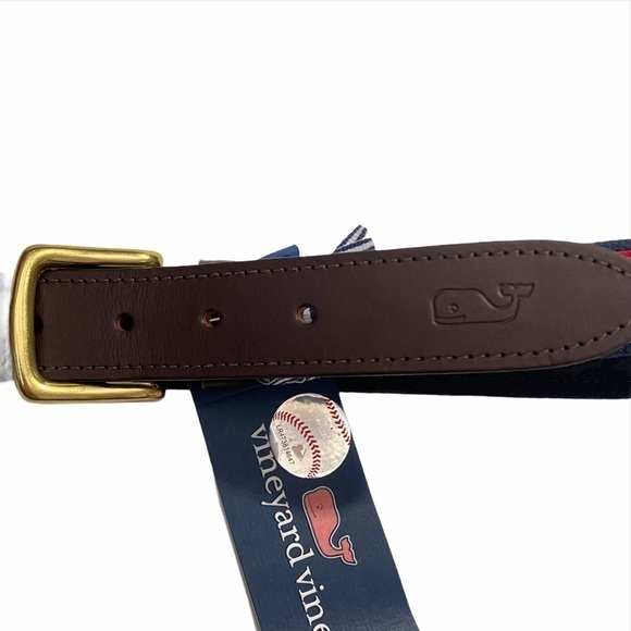 Men’s LA Angels Vineyard Vines Red MLB Canvas Belt - Picture 6 of 14